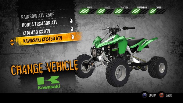 Скриншот из MX vs. ATV Supercross Encore - Kawasaki KFX450 ATV