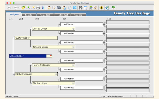 Family Tree Heritage Platinum 9 - Mac screenshot