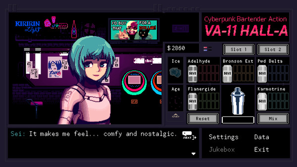 Скриншот из VA-11 Hall-A: Cyberpunk Bartender Action