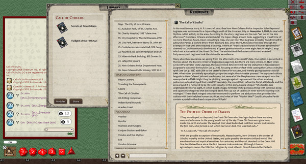 Скриншот из Fantasy Grounds - Call of Cthulhu: Secrets of New Orleans