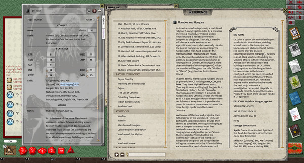 Скриншот из Fantasy Grounds - Call of Cthulhu: Secrets of New Orleans