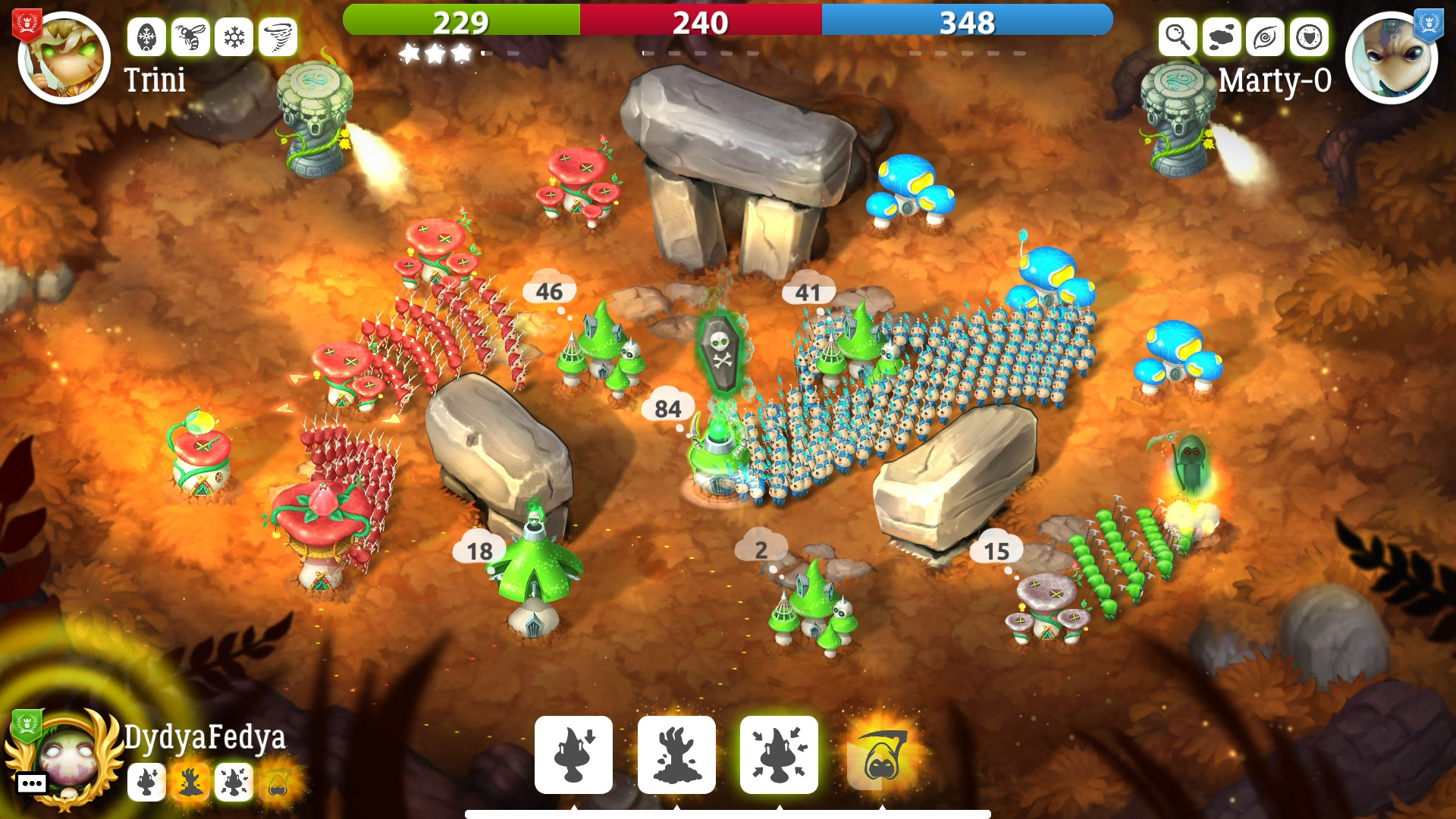 mushroom wars 2 cross play iphone and android