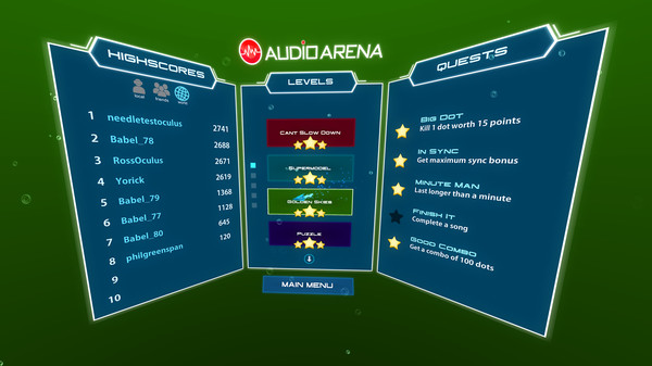 Audio Arena recommended requirements