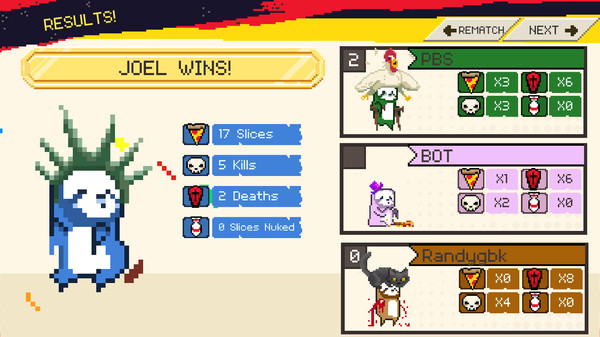 Скриншот из BATTLESLOTHS 2025: The Great Pizza Wars