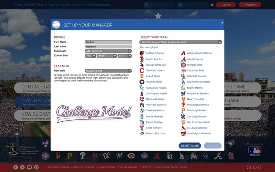 Скриншот из Out of the Park Baseball 18