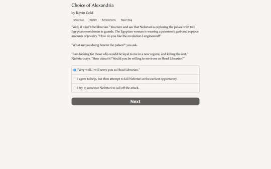 Choice of Alexandria game for Linux 1