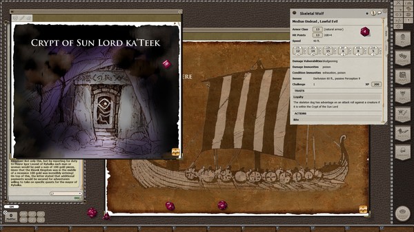 Скриншот из Fantasy Grounds - 5E: The Crypt of the Sun Lord