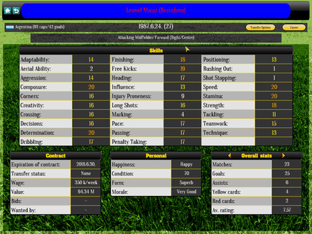 Global Soccer Manager recommended requirements