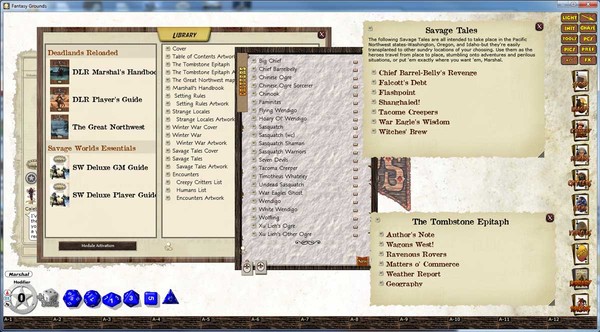 Скриншот из Fantasy Grounds - Deadlands: The Great Northwest Trail Guide