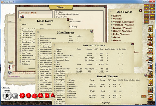 Скриншот из Fantasy Grounds - Deadlands: The 1880 Smith & Robards Catalog