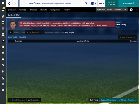 скриншот Football Manager Touch 2017 - All Players Interested 1