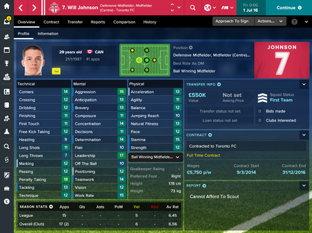 скриншот Football Manager Touch 2017 - Attribute Masking 1