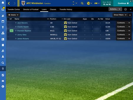 скриншот Football Manager Touch 2017 - No Loan Restrictions 3