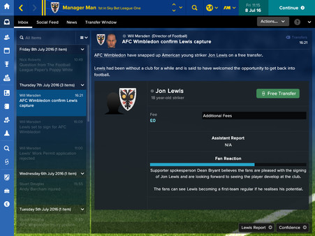 скриншот Football Manager Touch 2017 - No Work Permits 0