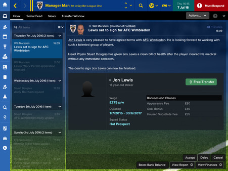 скриншот Football Manager Touch 2017 - No Work Permits 1