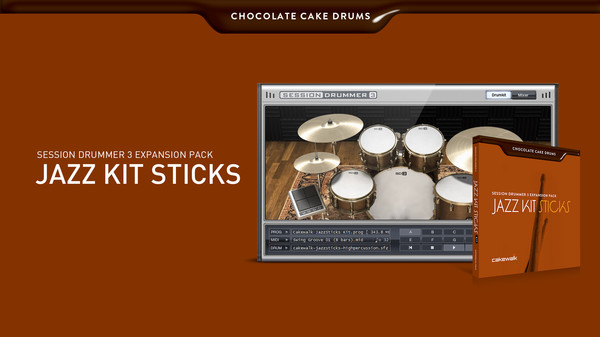 Скриншот из Xpack - SD3: Chocolate Cake Drums - Jazz Kit Sticks