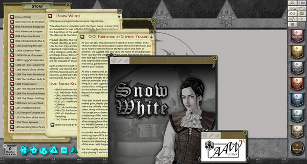 Скриншот из Fantasy Grounds - Snow White (PFRPG)