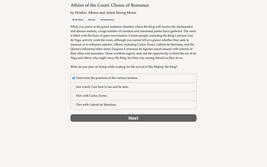 Affairs of the Court: Choice of Romance PC requirements