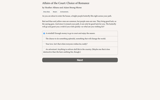 Affairs of the Court: Choice of Romance requirements