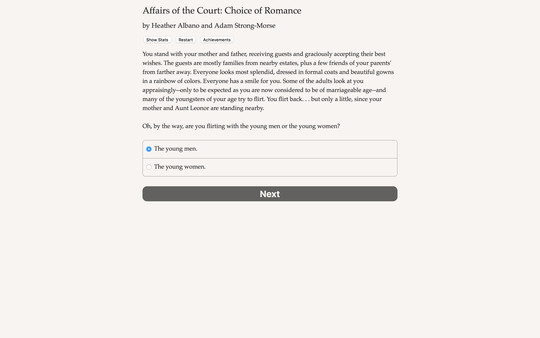 Affairs of the Court: Choice of Romance minimum requirements