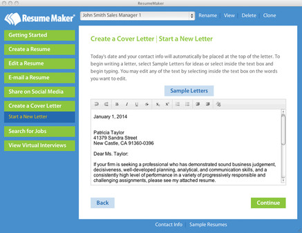 Скриншот из Resume Maker® for Mac