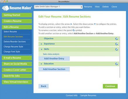 Скриншот из Resume Maker® for Mac