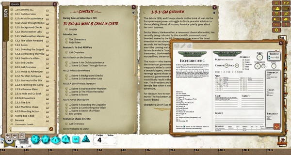 Скриншот из Fantasy Grounds - Daring Tales of Adventure #01 - To End All Wars & Chaos on Crete (Savage Worlds)