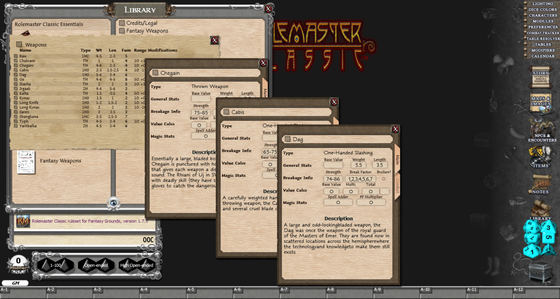 Fantasy Grounds - Rolemaster Classic: Fantasy Weapons on Steam