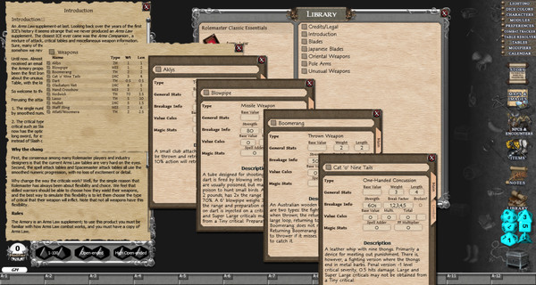 Скриншот из Fantasy Grounds - Rolemaster Classic: The Armoury