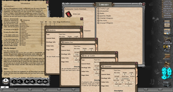 Скриншот из Fantasy Grounds - Rolemaster Classic: The Armoury