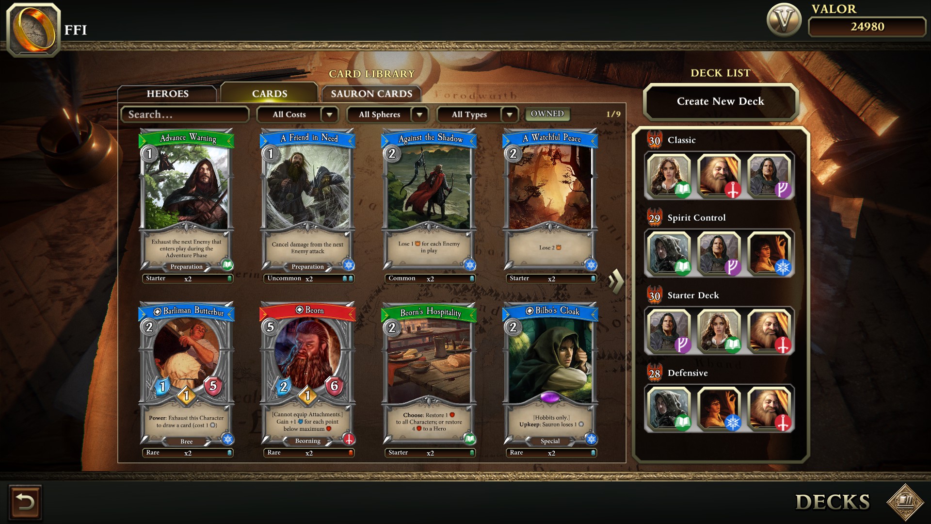 lord of the rings living card game steam