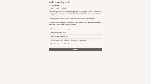 Machinations: Fog of War game for Linux 1