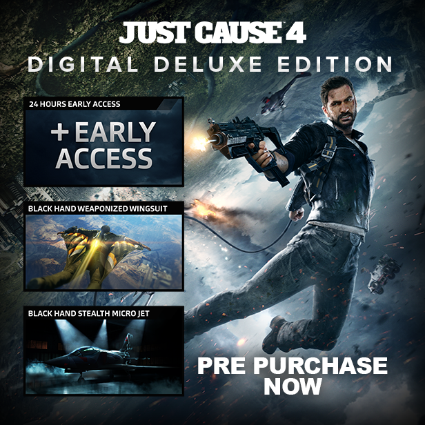 Digital deluxe edition. Just cause 4 Digital Deluxe content. Just cause 4 Deluxe Edition. Just cause 4 Deluxe Edition PC. Just cause 4 Deathstalker Scorpion Pack.