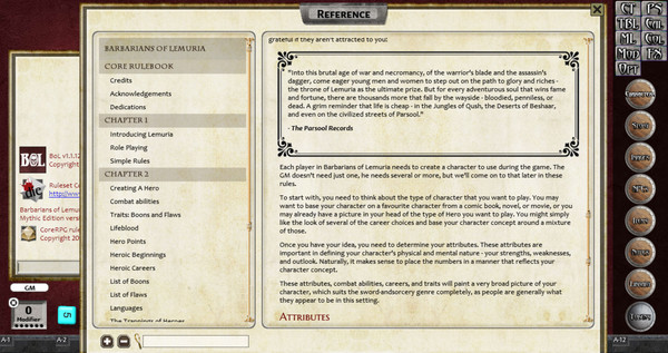 Скриншот из Fantasy Grounds - Ruleset: Barbarians of Lemuria