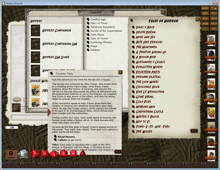 Скриншот из Fantasy Grounds - Rippers Companion (Savage Worlds)