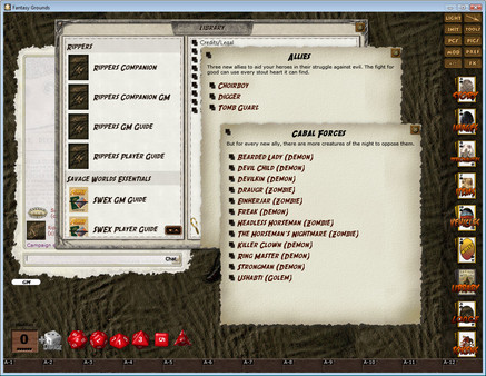 Скриншот из Fantasy Grounds - Rippers Companion (Savage Worlds)