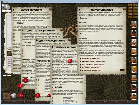 Скриншот из Fantasy Grounds - Rippers (Savage Worlds)