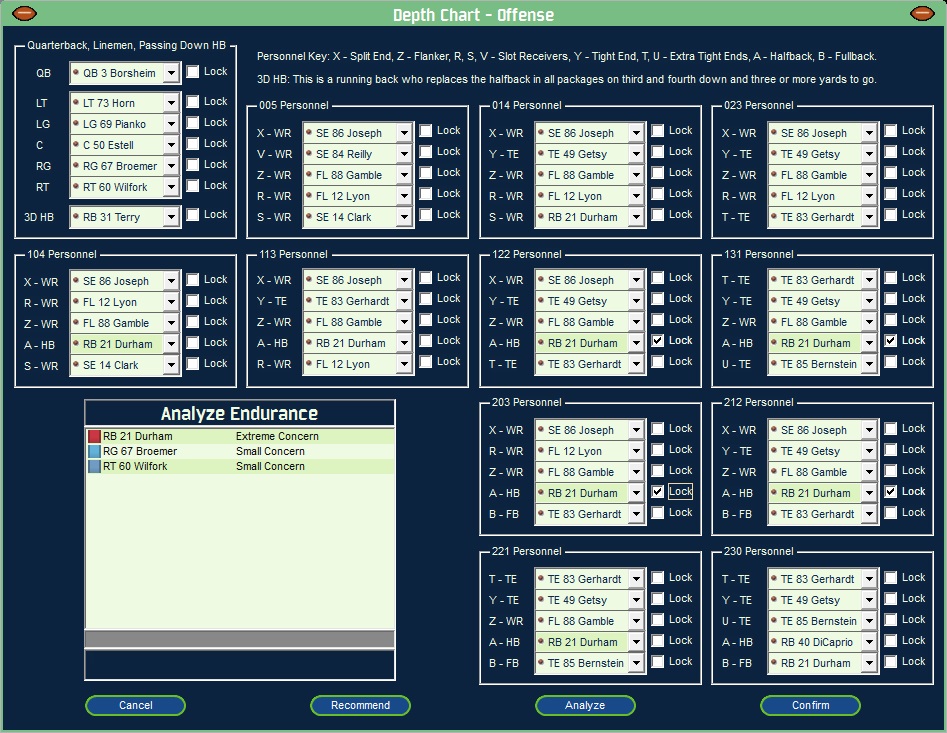 Football Depth Chart Software