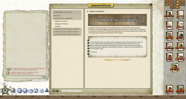 Скриншот из Fantasy Grounds - Lankhmar: City of Thieves (Savage Worlds)