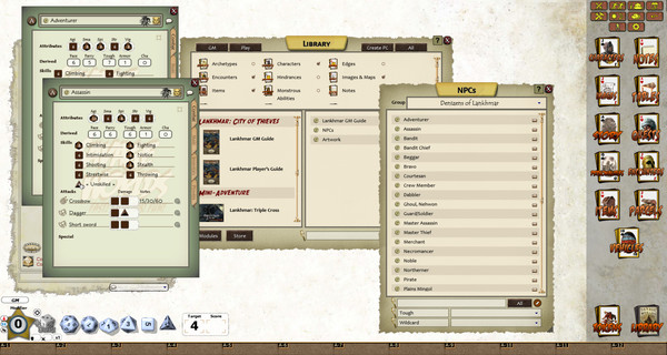 Скриншот из Fantasy Grounds - Lankhmar: City of Thieves (Savage Worlds)