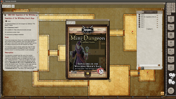 Скриншот из Fantasy Grounds - Mini-Dungeon #020: Sepulchre of the Witching Hour's Sage (5E)
