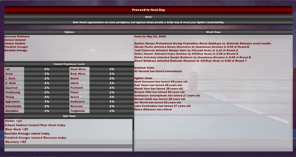 Скриншот из World Boxing Manager