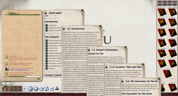 Скриншот из Fantasy Grounds - Dead Light (CoC7E)