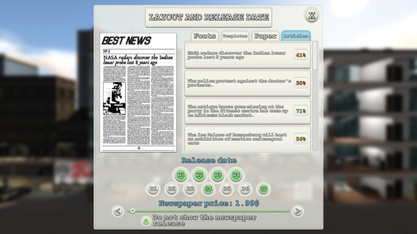 Скриншот из News Tycoon