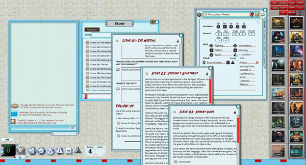 Скриншот из Fantasy Grounds - Interface Zero: Jericho Rose (Savage Worlds)