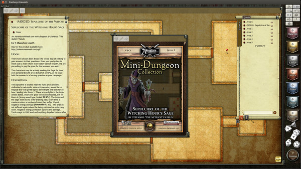 Скриншот из Fantasy Grounds - Mini-Dungeon #020: Sepulchre of the Witching Hour's Sage (PFRPG)