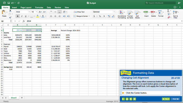 Professor Teaches Excel 2016 – Mac screenshot