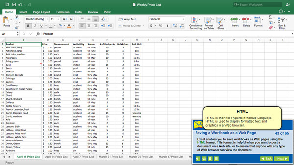 Скриншот из Professor Teaches® Excel 2016 – Mac
