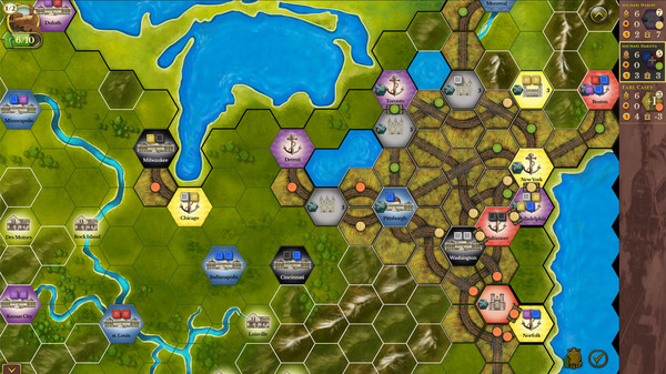 Скриншот из Steam: Rails to Riches - USA-Canada Map