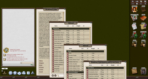 Скриншот из Fantasy Grounds - Castellan's Guide to Arms & Armor (Castles & Crusades)